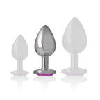 INTENSE - ANALPLUG AUS ALUMINIUMMETALL MIT ROSA KRISTALL, GRÖSSE M - Vanelion Paradise