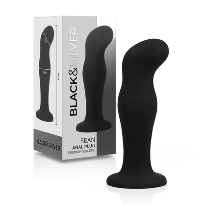 BLACK&SILVER - SEAN PLUG ANAL PREMIUM SILIKON SCHWARZ