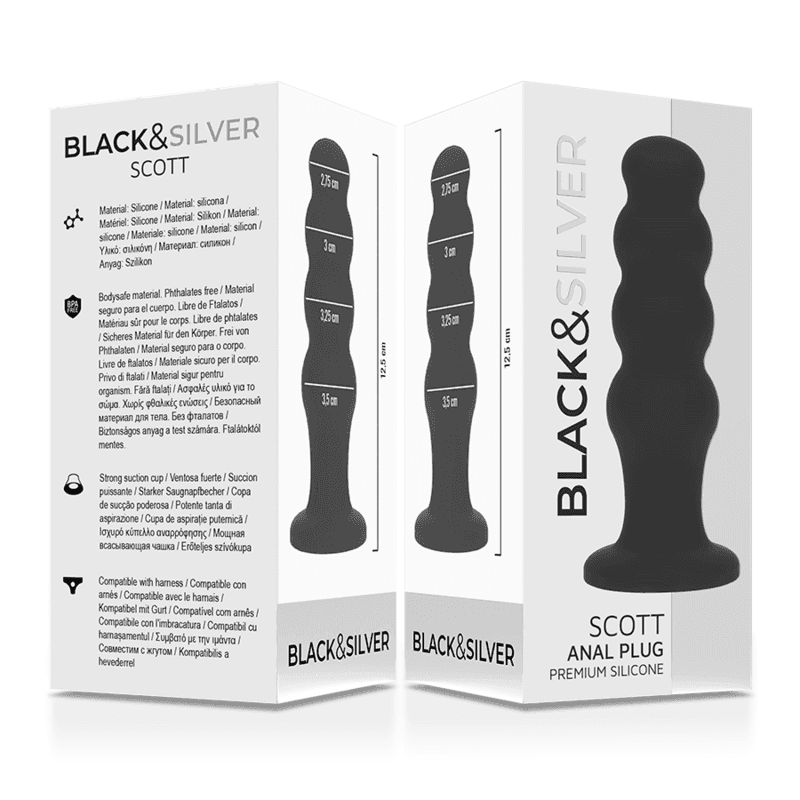 BLACK&SILVER - SCOTT PREMIUM SILIKON ANALPLUG SCHWARZ - Vanelion Paradise
