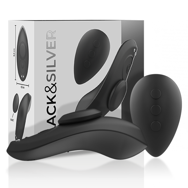 BLACK&SILVER - PRESTON WIEDERAUFLADBARER SILIKON-VIBRATOR-PANTIE SCHWARZ