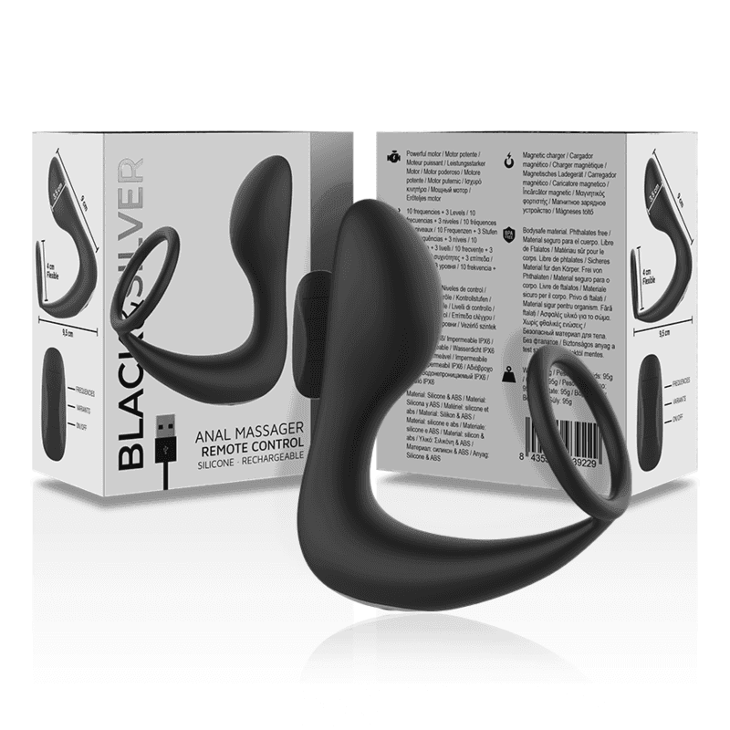 BLACK&SILVER - ANALMASSAGER MIT FERNBEDIENUNG, WIEDERAUFLADBARES SILIKON SCHWARZ - Vanelion Paradise