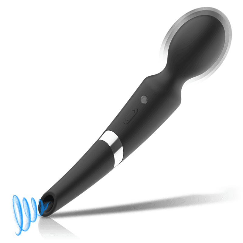 BLACK&SILVER - BECK WIEDERAUFLADBARES SILIKON-MASSAGER UND SAUGSCHWARZ - Vanelion Paradise