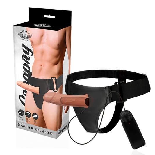 HARNESS ATTRACTION - GREGORY HOLLOW RNES MIT VIBRATOR 16.5 CM -O- 4.3 CM