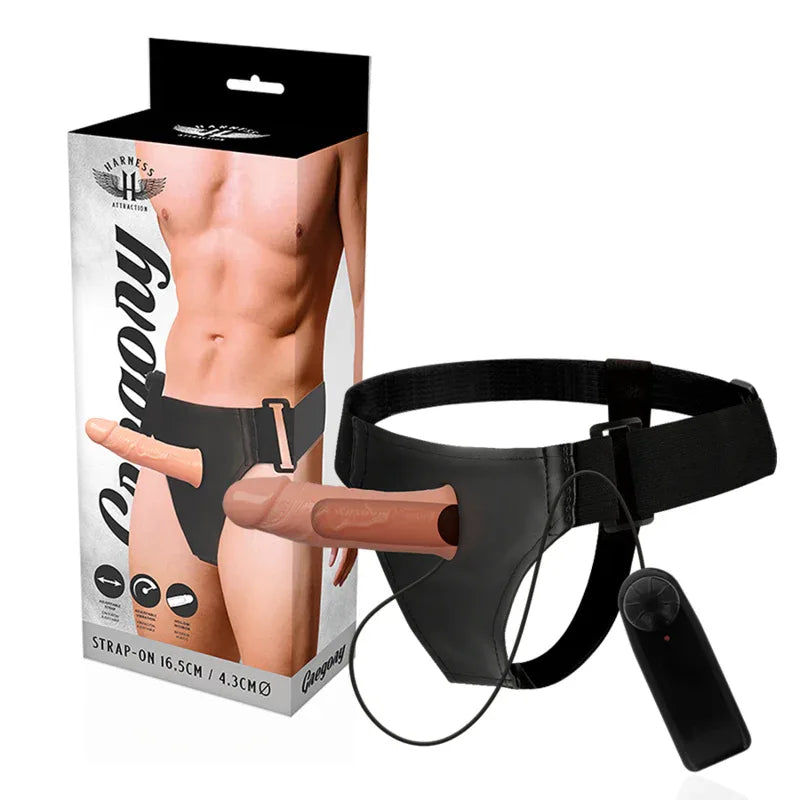 HARNESS ATTRACTION - GREGORY HOLLOW RNES MIT VIBRATOR 16.5 CM -O- 4.3 CM - Vanelion Paradise