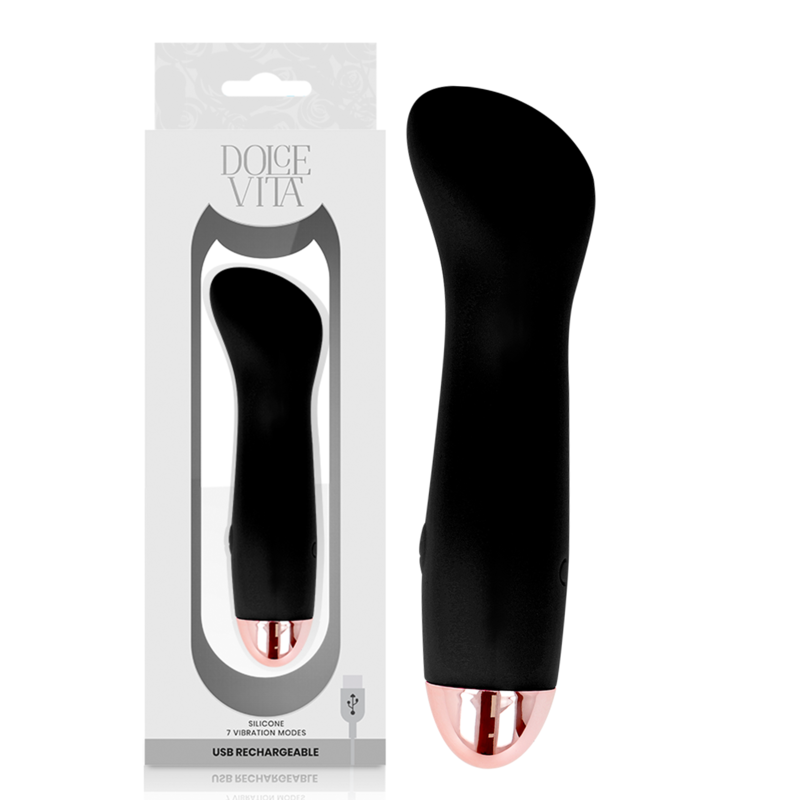 DOLCE VITA - AUFLADBARER VIBRATOR EINE SCHWARZE 7-GESCHWINDIGKEIT