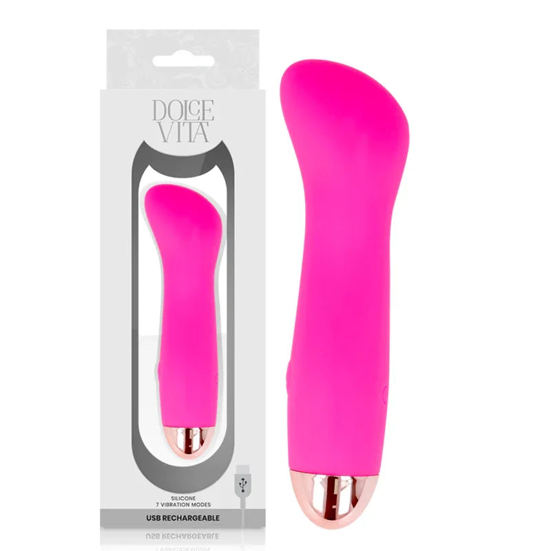 DOLCE VITA - AUFLADBARER VIBRATOR EINE ROSA 7 GESCHWINDIGKEIT - Vanelion Paradise