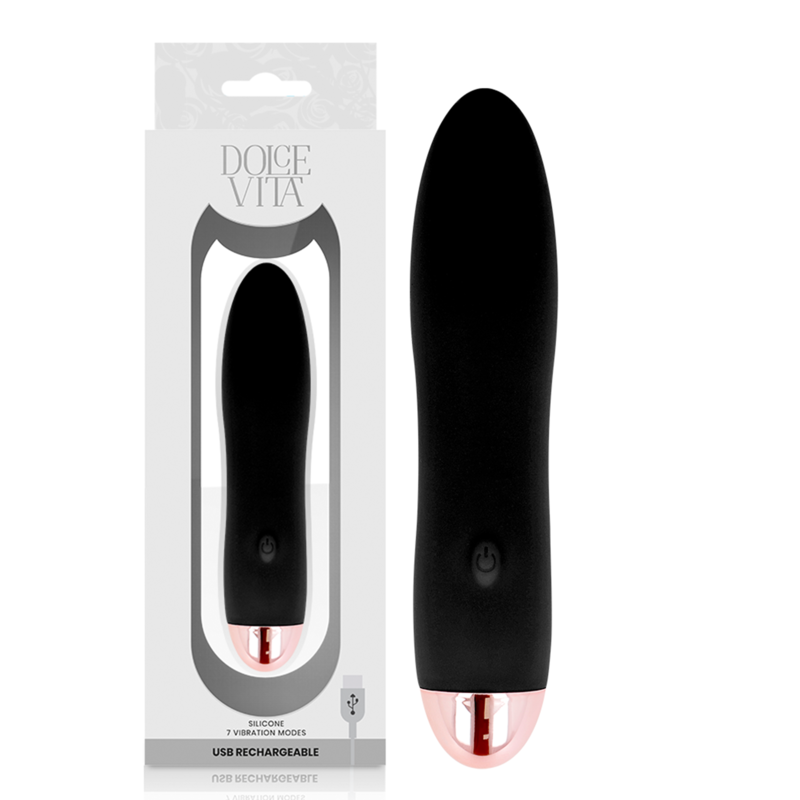 DOLCE VITA - AUFLADBARER VIBRATOR VIER SCHWARZ 7 GESCHWINDIGKEITEN