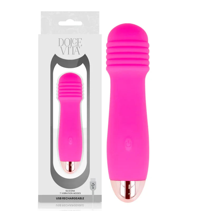 DOLCE VITA - AUFLADBARER VIBRATOR DREI ROSA 7 GESCHWINDIGKEITEN - Vanelion Paradise