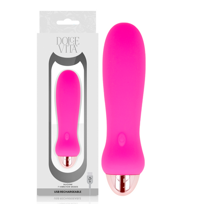 DOLCE VITA - AUFLADBARER VIBRATOR FÜNF ROSA 7 GESCHWINDIGKEITEN