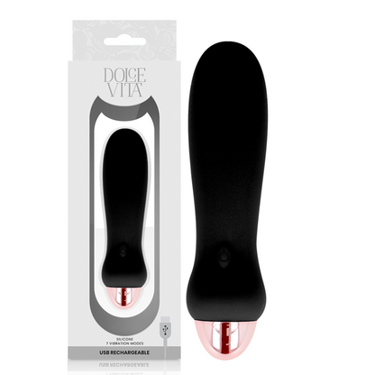 DOLCE VITA - AUFLADBARER VIBRATOR FÜNF SCHWARZ 7 GESCHWINDIGKEITEN