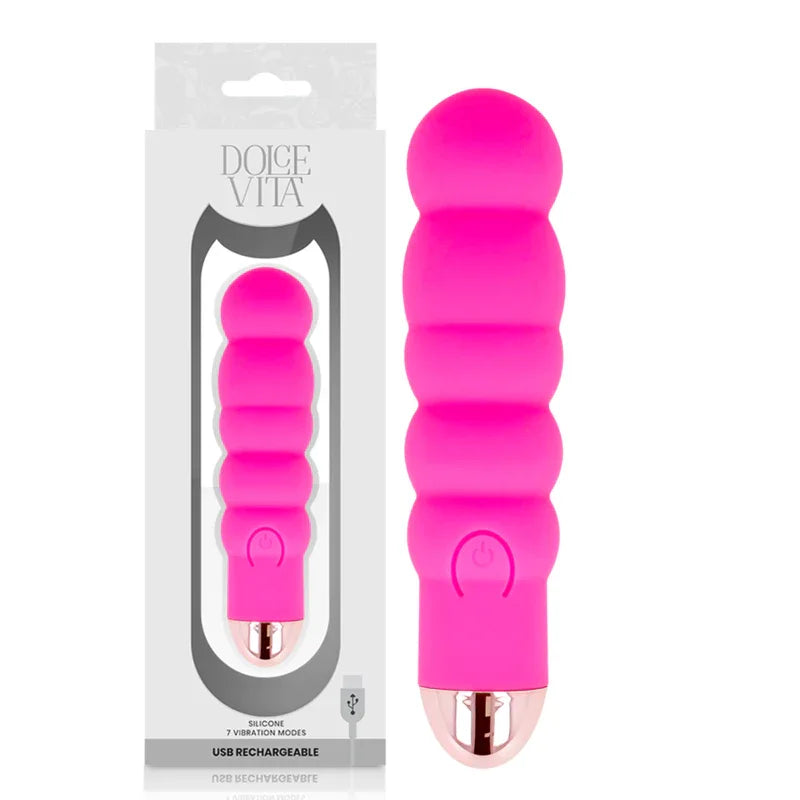 DOLCE VITA - AUFLADBARER VIBRATOR SECHS ROSA 7 GESCHWINDIGKEITEN - Vanelion Paradise