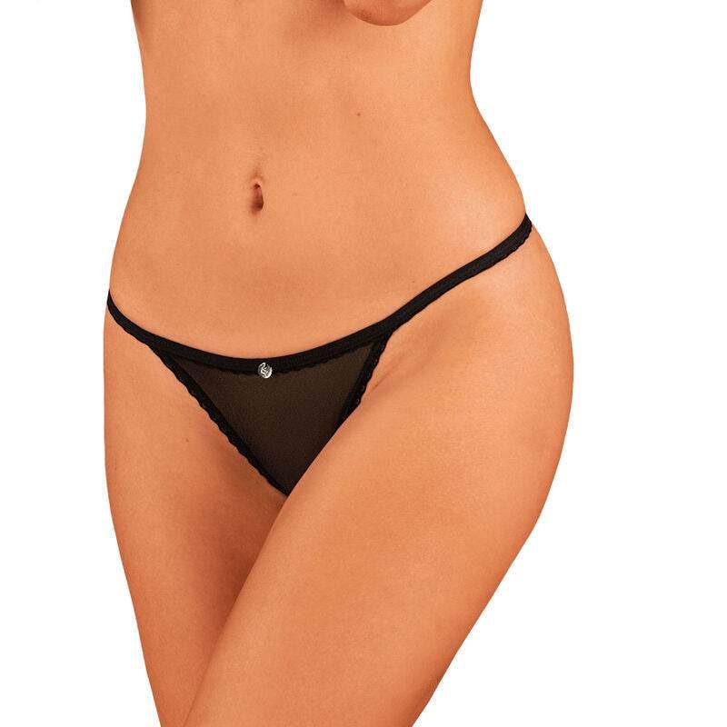 OBSESSIVE - CELIA NOIR OUVERT THONG XS/S - Vanelion Paradise