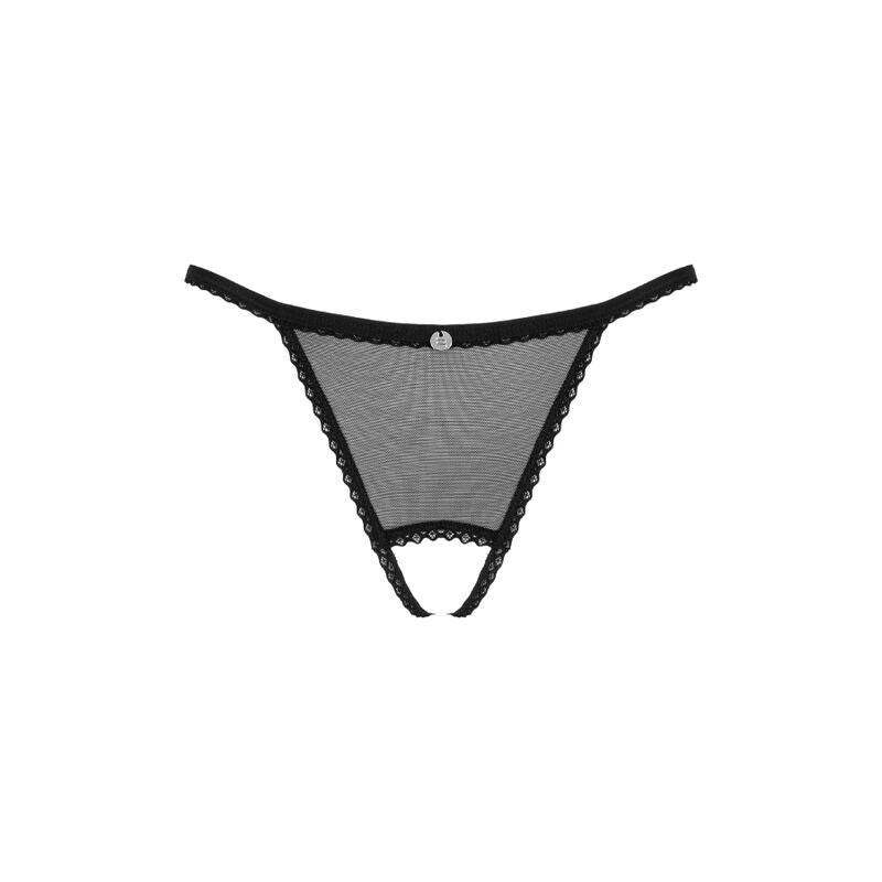 OBSESSIVE - CELIA NOIR OUVERT THONG XS/S - Vanelion Paradise