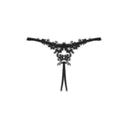 OBSESSIVE - CELIA NOIR OUVERT THONG XS/S - Vanelion Paradise