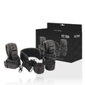 FETISH SUBMISSIVE Master-Position Set – veganes Leder & 4 Neopren-Fesseln - Vanelion Paradise