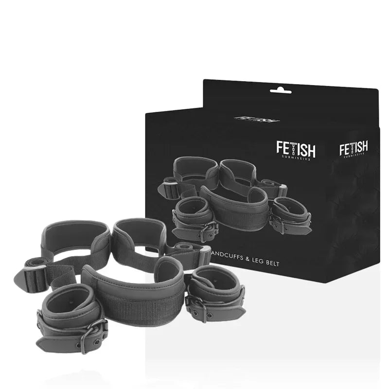 FETISH SUBMISSIVE - POSITION MIT OFFENEN BEINEN UND HANDSCHELLEN MIT NEOPREN-FUTTER - Vanelion Paradise