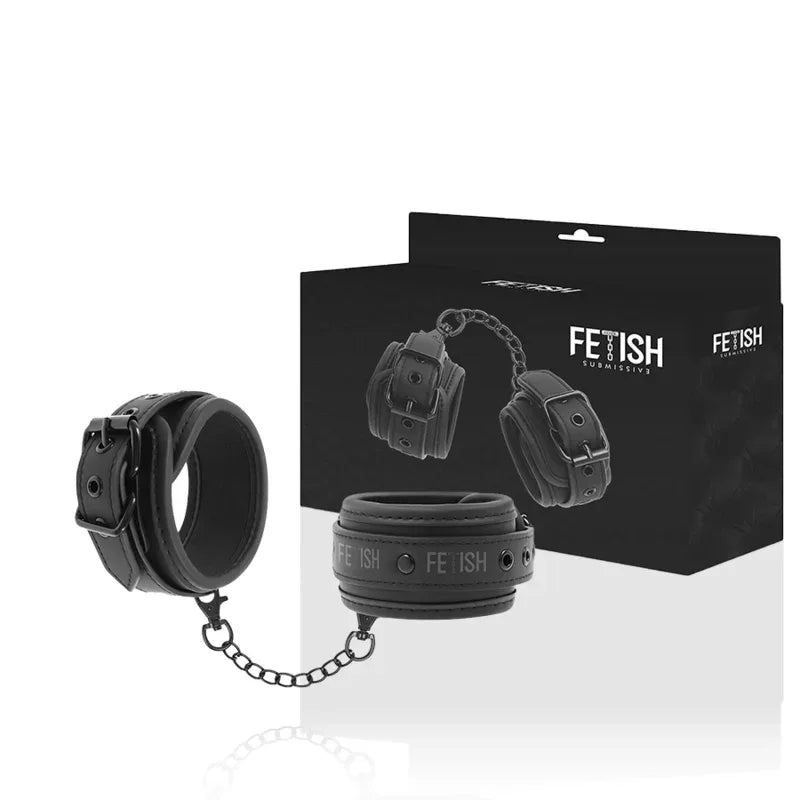 FETISH SUBMISSIVE – Vegane Lederhandschellen mit Neopren-Futter - Vanelion Paradise