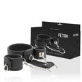 FETISH SUBMISSIVE - HALSKETTE UND HANDSCHELLEN AUS VEGANEM LEDER MIT NEOPREN-FUTTER - Vanelion Paradise