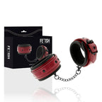 FETISH SUBMISSIVE DARK ROOM - KNÖCHELHANDSCHELLEN AUS VEGANEM LEDER MIT NEOPRENFUTTER - Vanelion Paradise