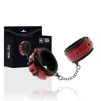 FETISH SUBMISSIVE DARK ROOM - HANDSCHELLEN AUS VEGANEM LEDER MIT NEOPRENFUTTER - Vanelion Paradise