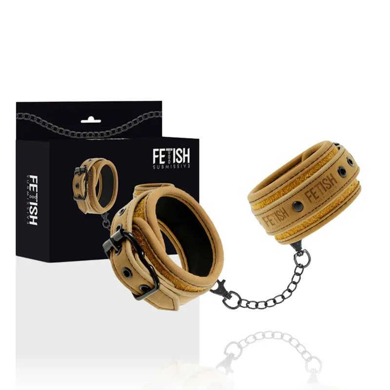 FETISH SUBMISSIVE ORIGEN - VEGANE LEDERHANDSCHELLEN MIT NEOPRENFUTTER - Vanelion Paradise