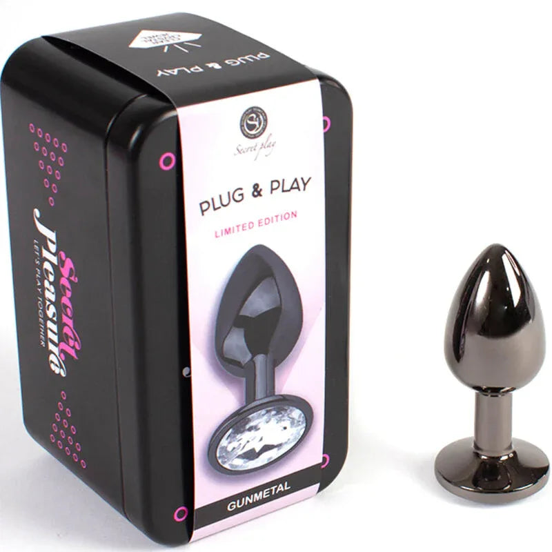 SECRETPLAY – Gunmetal Analplug klein 7 cm mit Kristall - Vanelion Paradise