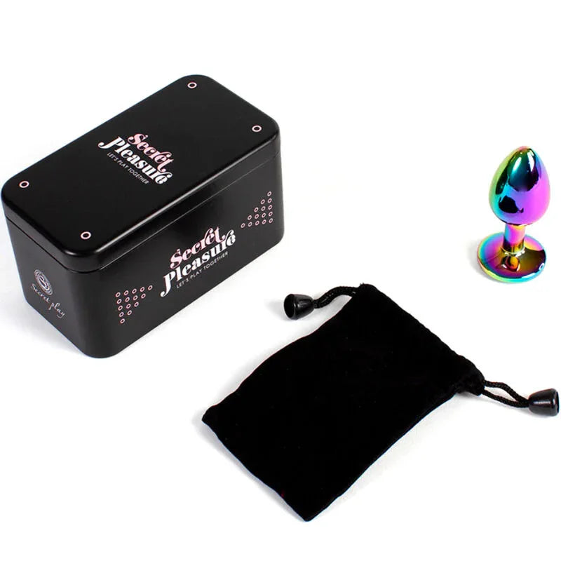 SECRETPLAY - BUTT PLUG AUS METALL REGENBOGEN, KLEINE GRÖSSE 7 CM - Vanelion Paradise
