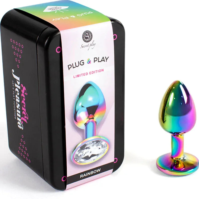 SECRETPLAY - BUTT PLUG AUS METALL REGENBOGEN, KLEINE GRÖSSE 7 CM - Vanelion Paradise