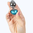 SECRETPLAY - BUTT PLUG AUS METALL, BLAUES HERZ, KLEINE GRÖSSE 7 CM - Vanelion Paradise