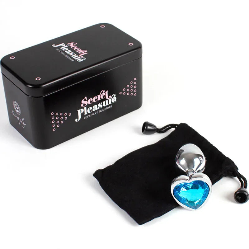 SECRETPLAY - BUTT PLUG AUS METALL, BLAUES HERZ, KLEINE GRÖSSE 7 CM - Vanelion Paradise