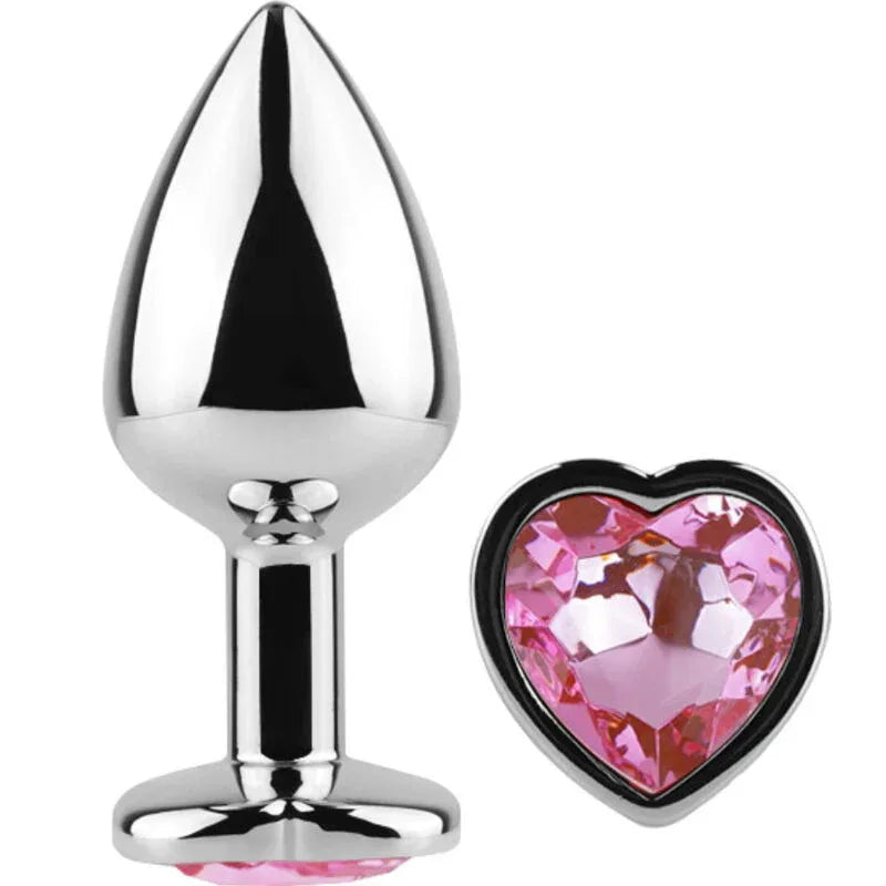 SECRETPLAY - BUTT PLUG AUS METALL FUCHSIA HERZ KLEINE GRÖSSE 7 CM - Vanelion Paradise