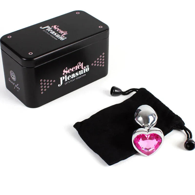 SECRETPLAY - BUTT PLUG AUS METALL FUCHSIA HERZ KLEINE GRÖSSE 7 CM - Vanelion Paradise