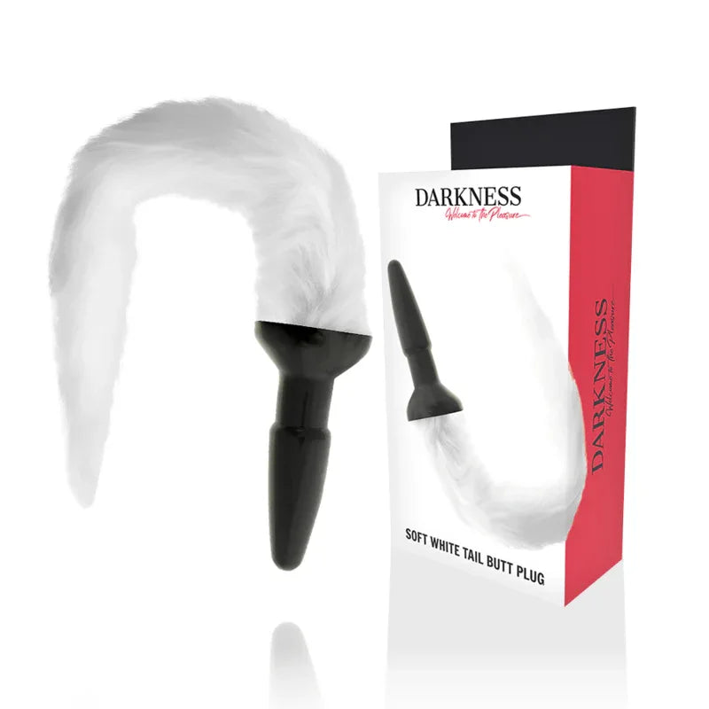 DARKNESS - SILIKON-ANALSPlug mit weißem Schwanz - Vanelion Paradise