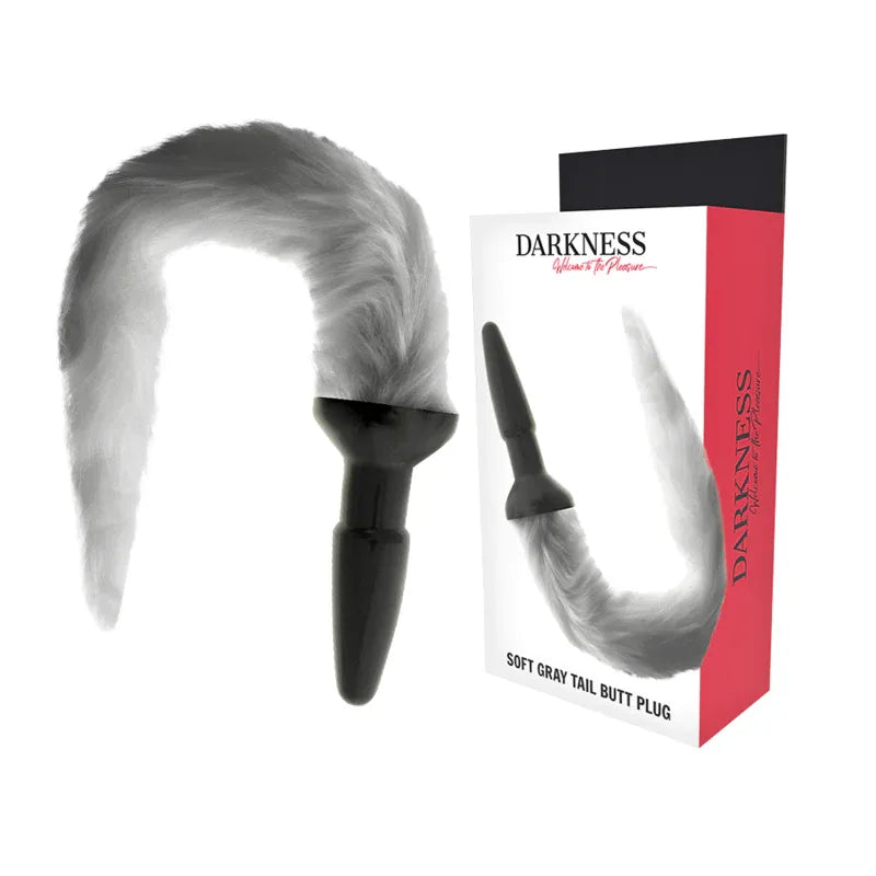 DARKNESS - SILIKON-ANALSPLUG MIT GRAUEM SCHWANZ - Vanelion Paradise