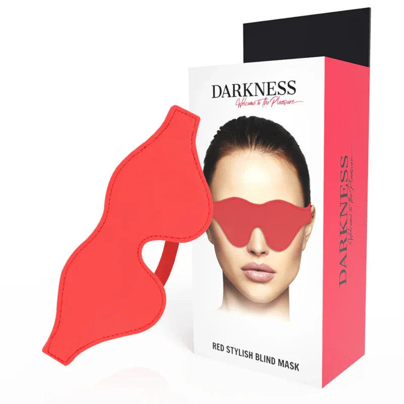 DARKNESS Rote Augenmaske – Stylishes Blindfold mit elastischem Band - Vanelion Paradise