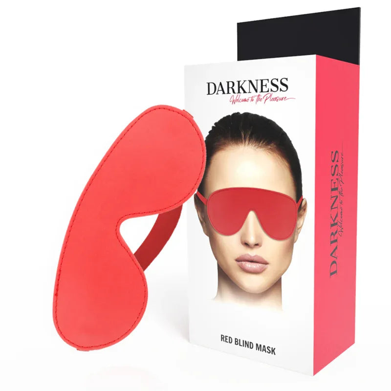 DARKNESS Rote BDSM Augenmaske – weich & verstellbar - Vanelion Paradise