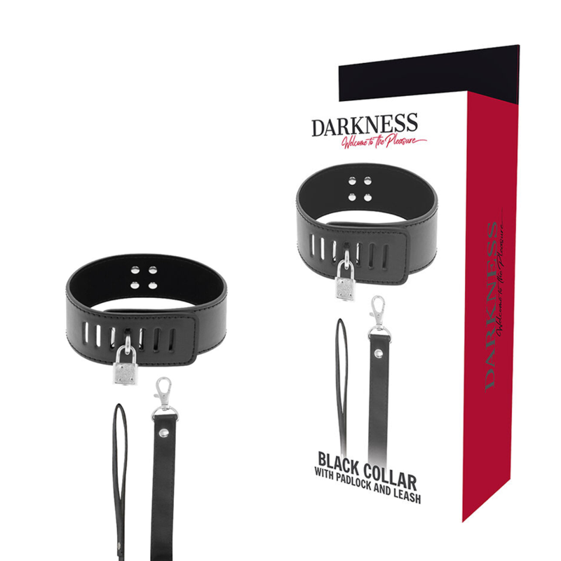 DARKNESS - BDSM-HALSBAND MIT SCHWARZEM SCHLOSS