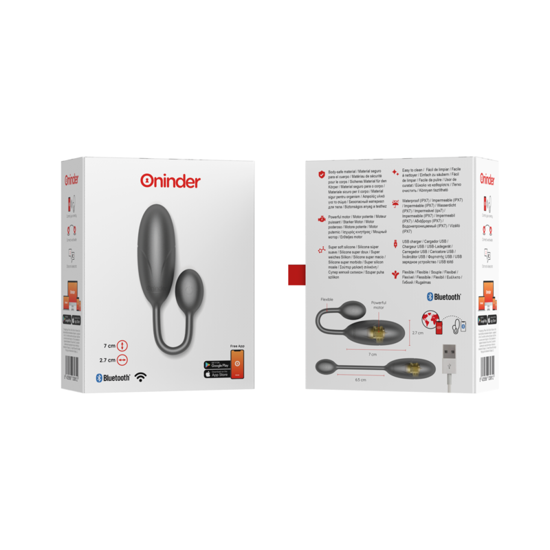 ONINDER - DENVER VIBRIERENDES EI SCHWARZ 7 X 2,7 CM KOSTENLOSE APP