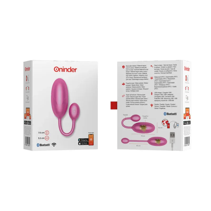 ONINDER - TOKYO VIBRIERENDES EI ROSA 7,5 X 3,2 CM KOSTENLOSE APP - Vanelion Paradise