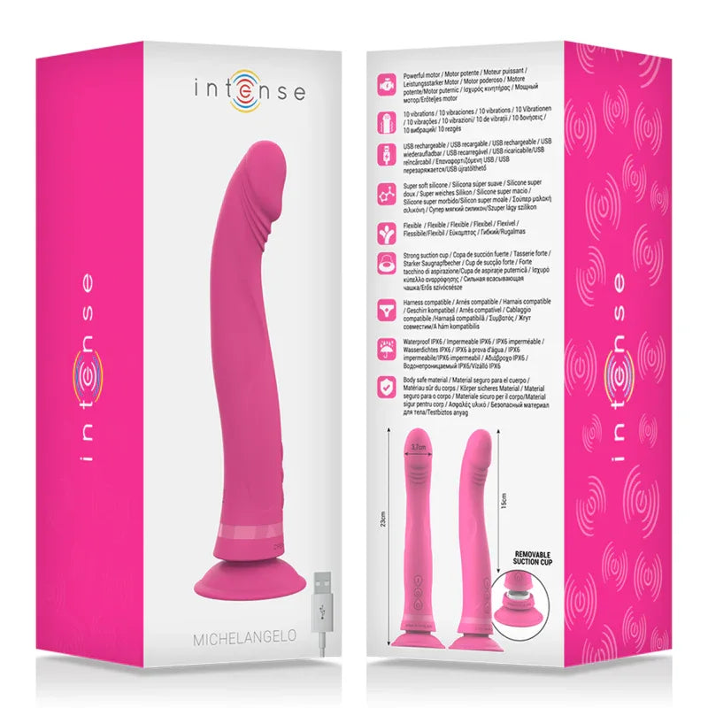 INTENSE - MICHELANGELO ROSA SILIKON-VIBRATOR-DILDO - Vanelion Paradise