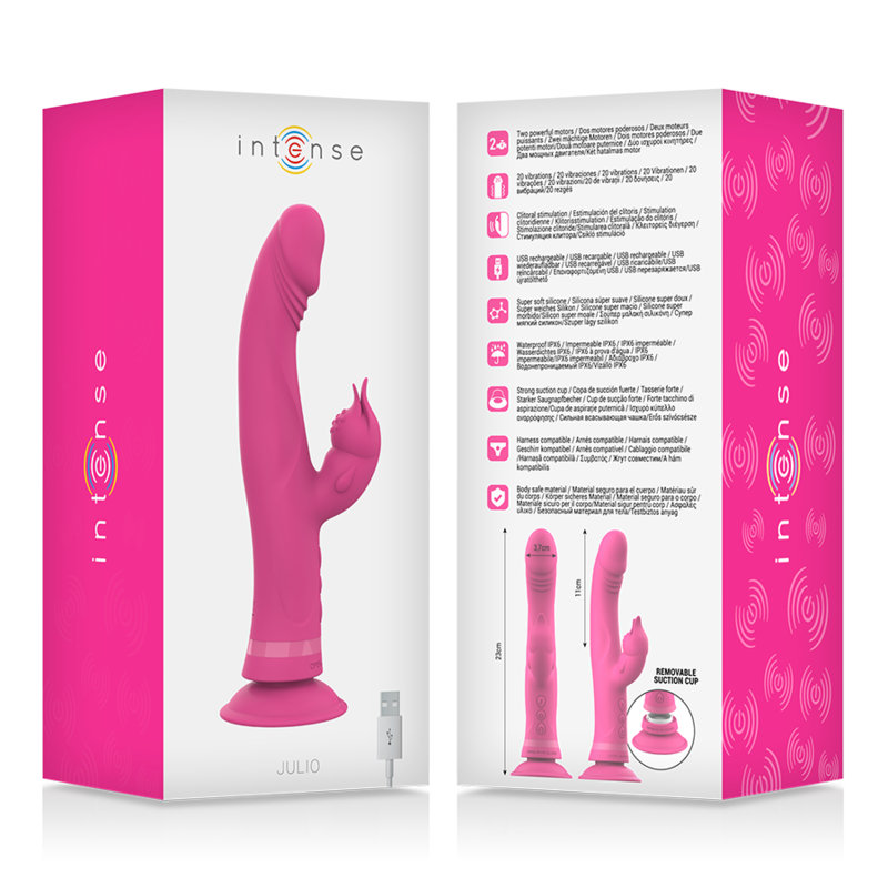 INTENSE - JULIO RABBIT VIBRATOR ROSA SILIKON