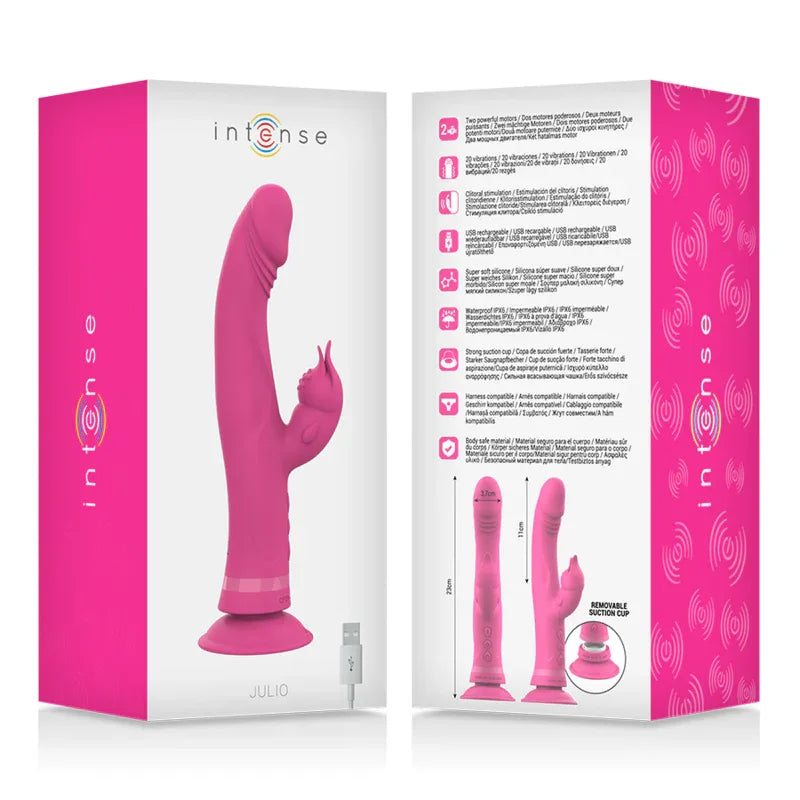 INTENSE - JULIO RABBIT VIBRATOR ROSA SILIKON - Vanelion Paradise