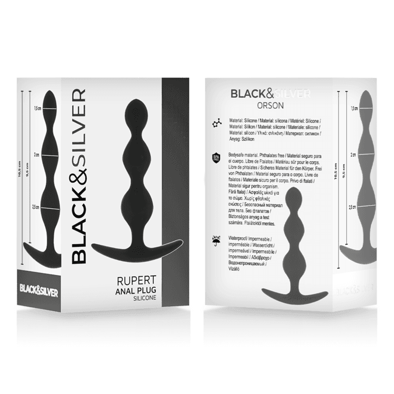 BLACK&SILVER - RUPERT ANALKUGELKETTE 10 CM - Vanelion Paradise
