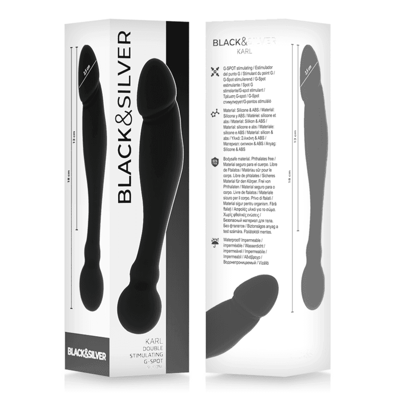 BLACK&SILVER - KARL G-PUNKT-STIMULIERENDER DILDO 18 CM - Vanelion Paradise