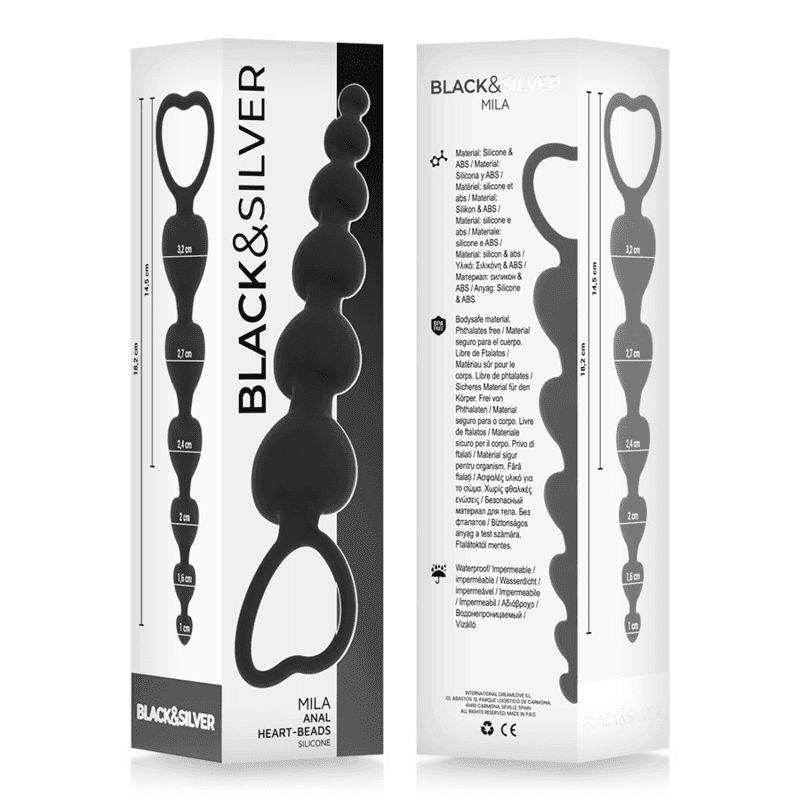 BLACK&SILVER - MILA ANAL-HERZKETTE 18 CM - Vanelion Paradise