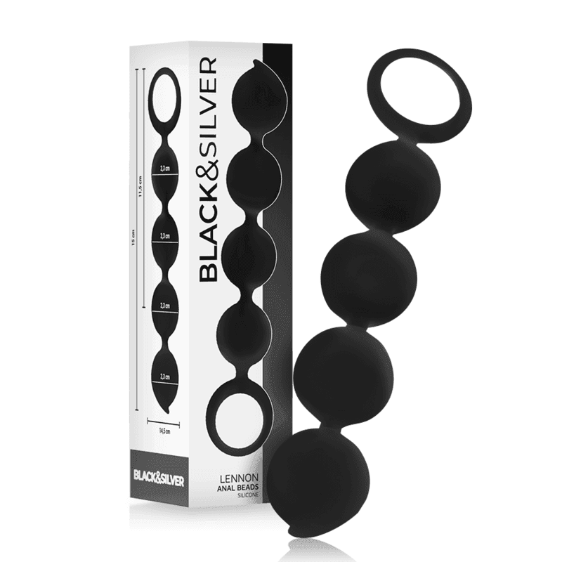 BLACK&SILVER - LENNON ANAL ROSENKRANZ 4 SILIKONKUGELN 15 CM - Vanelion Paradise