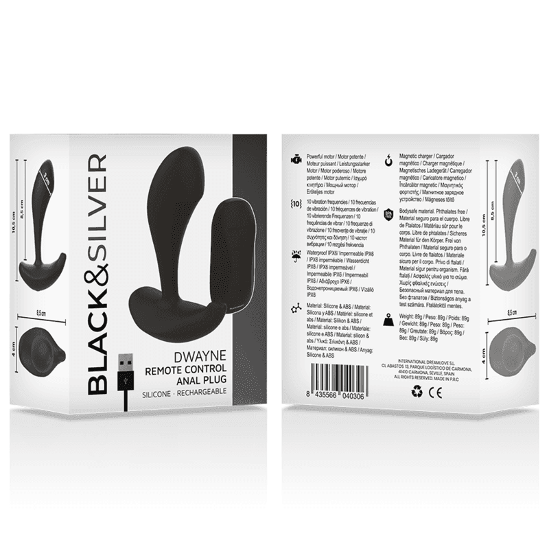 BLACK&SILVER - DWAYNE ANAL PLUG SILIKON FERNBEDIENUNG - Vanelion Paradise