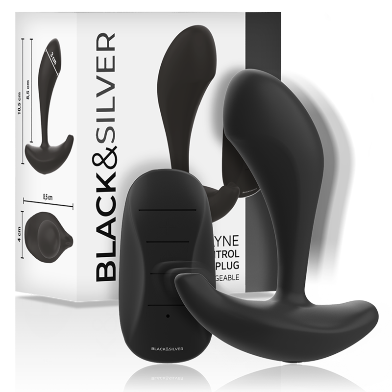 BLACK&SILVER - DWAYNE ANAL PLUG SILIKON FERNBEDIENUNG