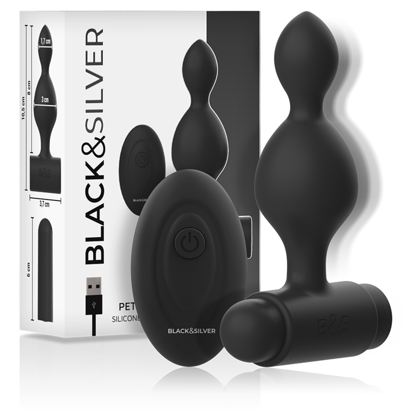 BLACK&SILVER - TUCKER KLEINE ANALSTECKER AUS SILIKON MIT FERNBEDIENUNG