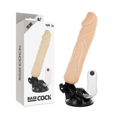 BASECOCK - REALISTISCHER NATÜRLICHER FERNBEDIENUNGSVIBRATOR 20 CM -O- 4 CM